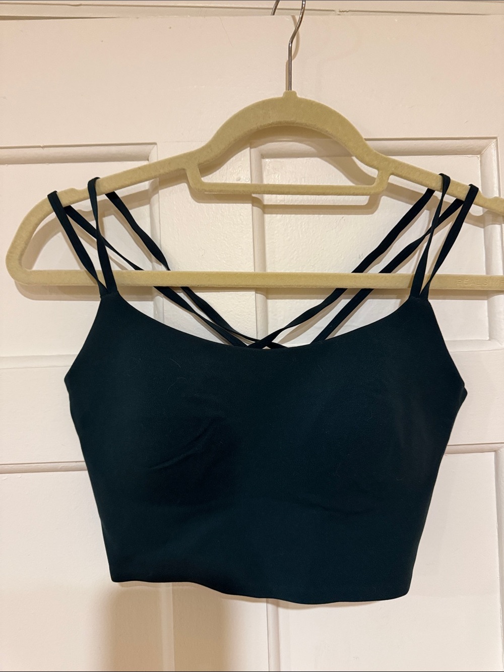 Hunter Green Strappy light support sports bra
